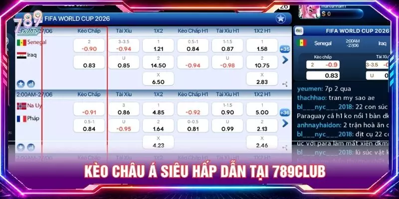 Kèo châu á siêu hấp dẫn tại 789club