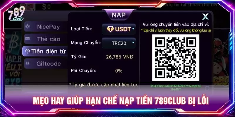 Mẹo hay giúp hạn chế nạp tiền 789club bị lỗi