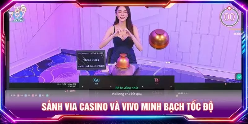 Sảnh Via Casino và Vivo minh bạch tốc độ