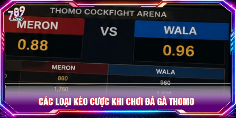 Các loại kèo cược khi chơi đá gà Thomo
