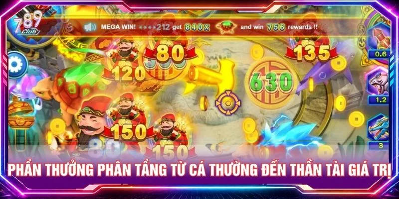 Phần thưởng phân tầng từ cá thường đến Thần Tài giá trị